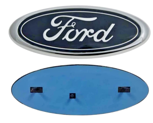 BLUE & CHROME 2005-2014 Ford F150 FRONT GRILLE/ TAILGATE 9 inch Oval Emblem 1PC