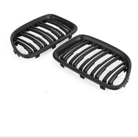 Thumbnail for 09-14 BMW X1 SUV Matt Black Dual Slats Front Hood Kidney Grill Grille Generic