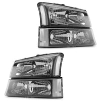 Thumbnail for 03-06 Silverado 1500/3500/1500 HD/500 HD Black Housing Clear Side Headlights/Lamp Assembly 10396913 15199557 2503224 Generic