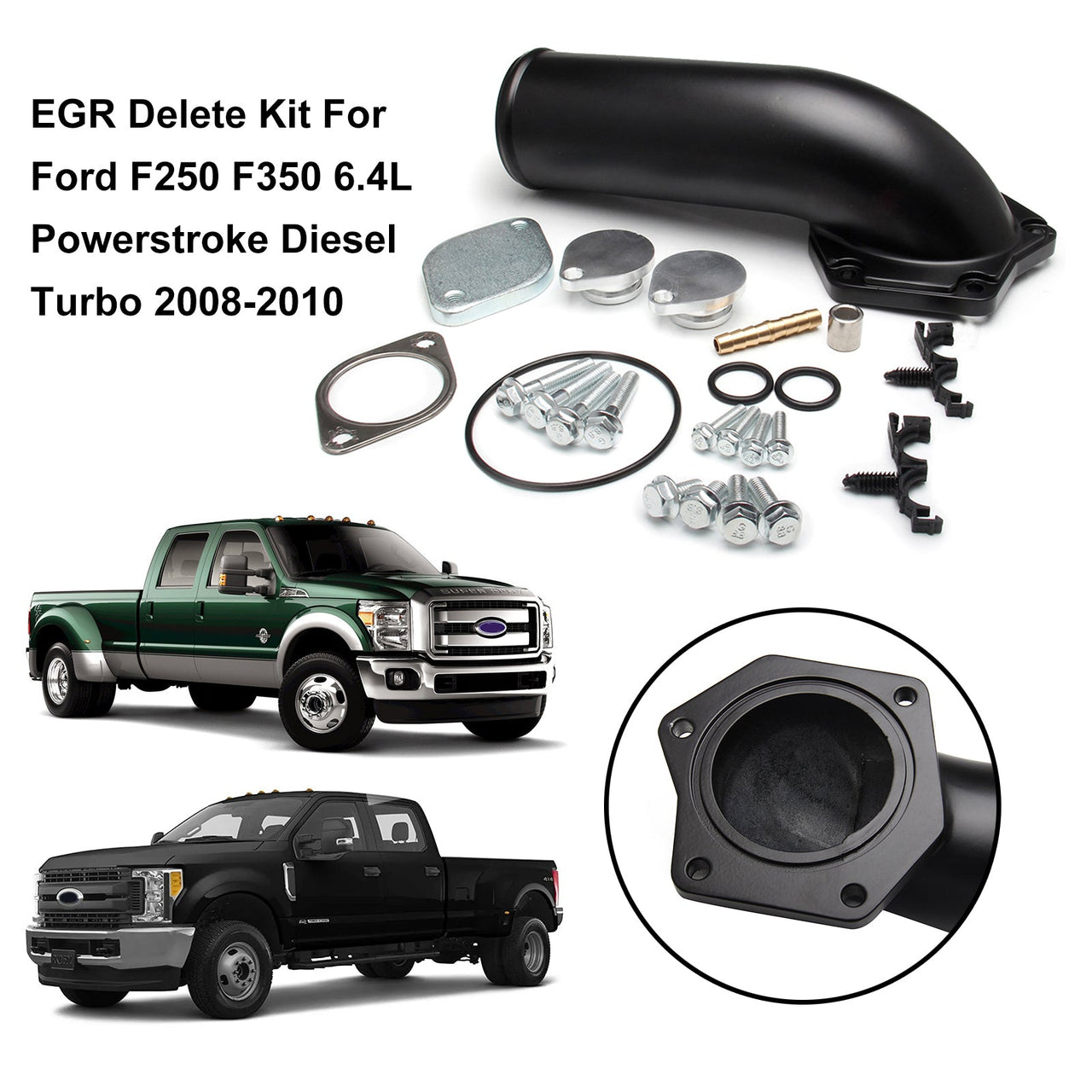 08-10 F250 F350 6.4L Powerstroke Diesel Turbo Ford EGR Delete Kit Fedex Express Generic