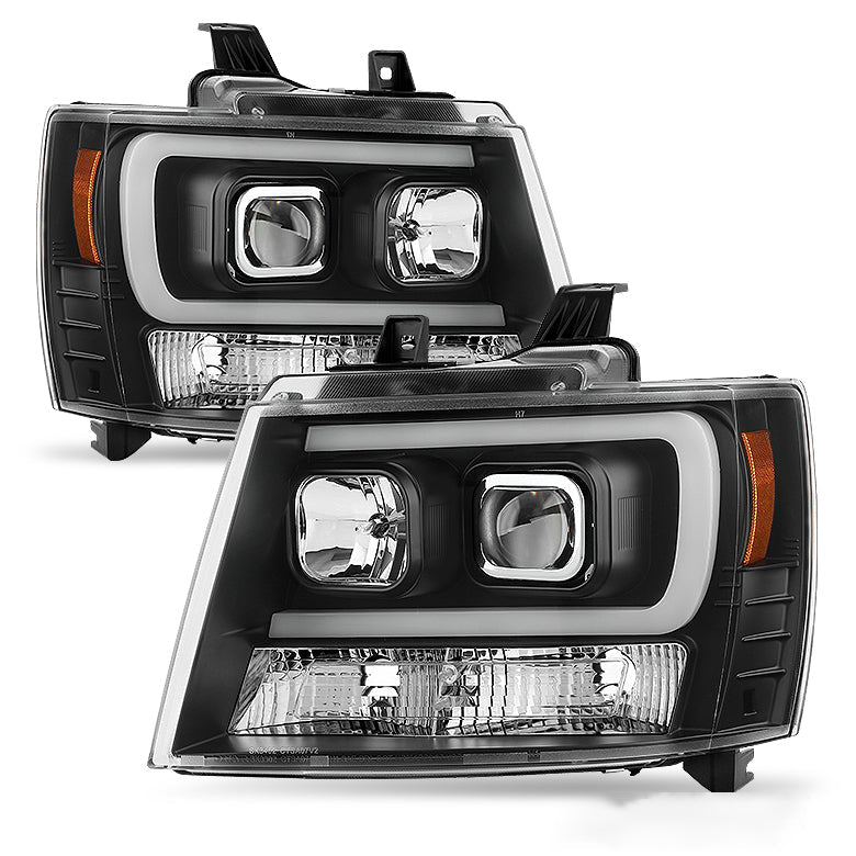 Chevy Tahoe 2007-2014 Black OPTIC DRL LED Projector Headlights