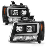 Thumbnail for Chevy Tahoe 2007-2014 Black OPTIC DRL LED Projector Headlights