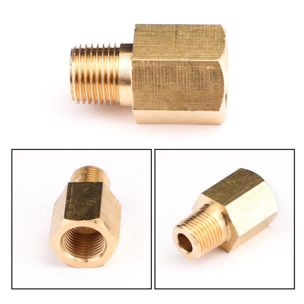 1/8 NPT Female To 1/8 BSPT Male Adapter Gauge Sensor Thread Oil Pressure Adapter Generic