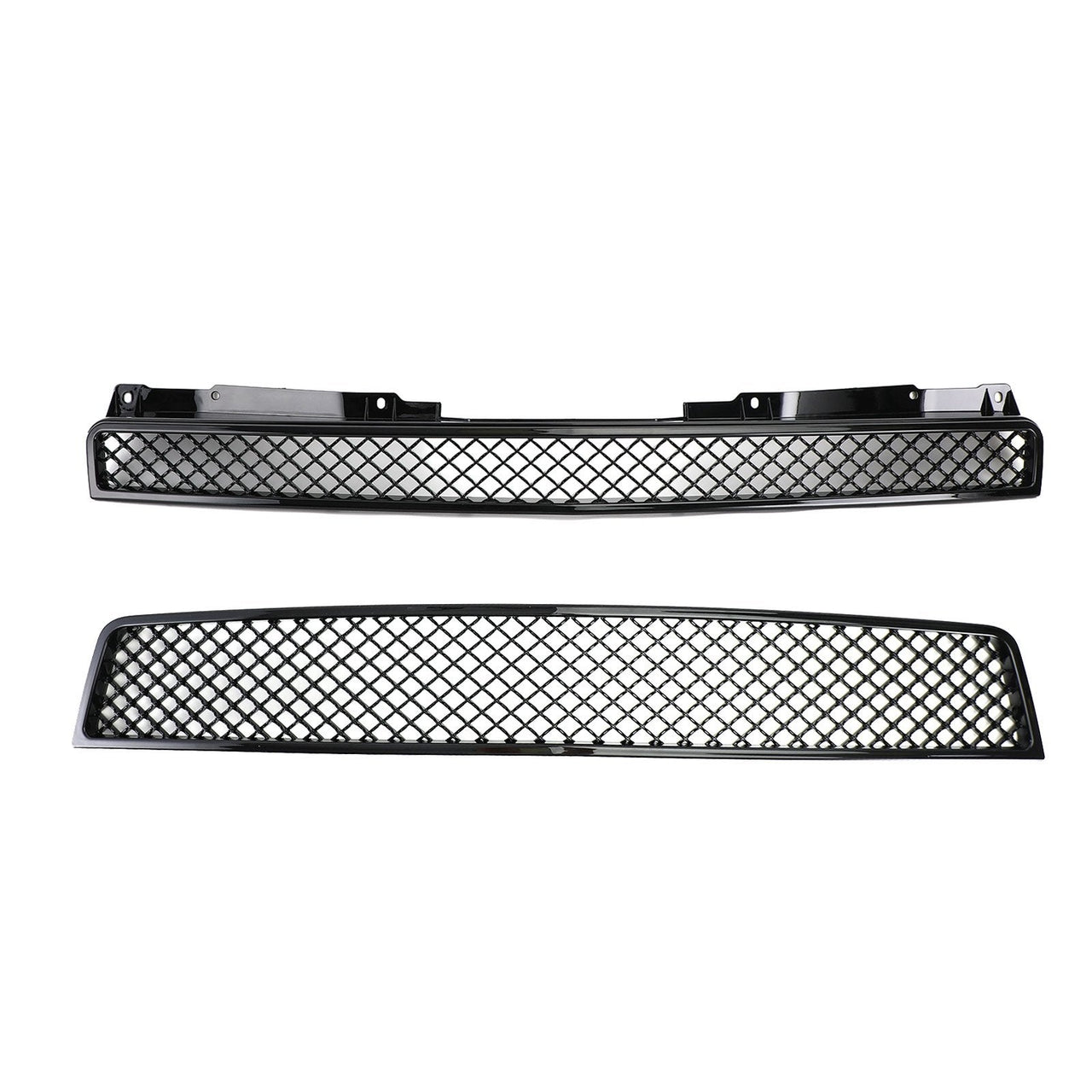 07-14 Chevy Tahoe/Suburban 2PCS Glossy Black Mesh Front Bumper Grille Generic