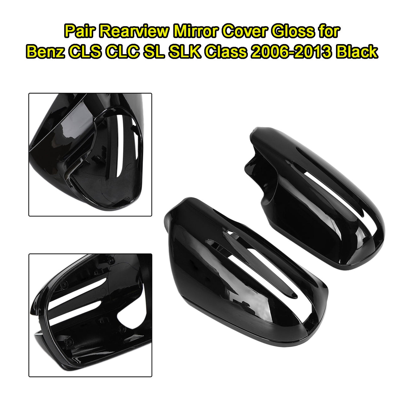 09-10 BENZ E-Coupe W207/C207 Pre-Facelift Pair Rearview Mirror Cover Gloss Black 1718100364 1718100564 Generic