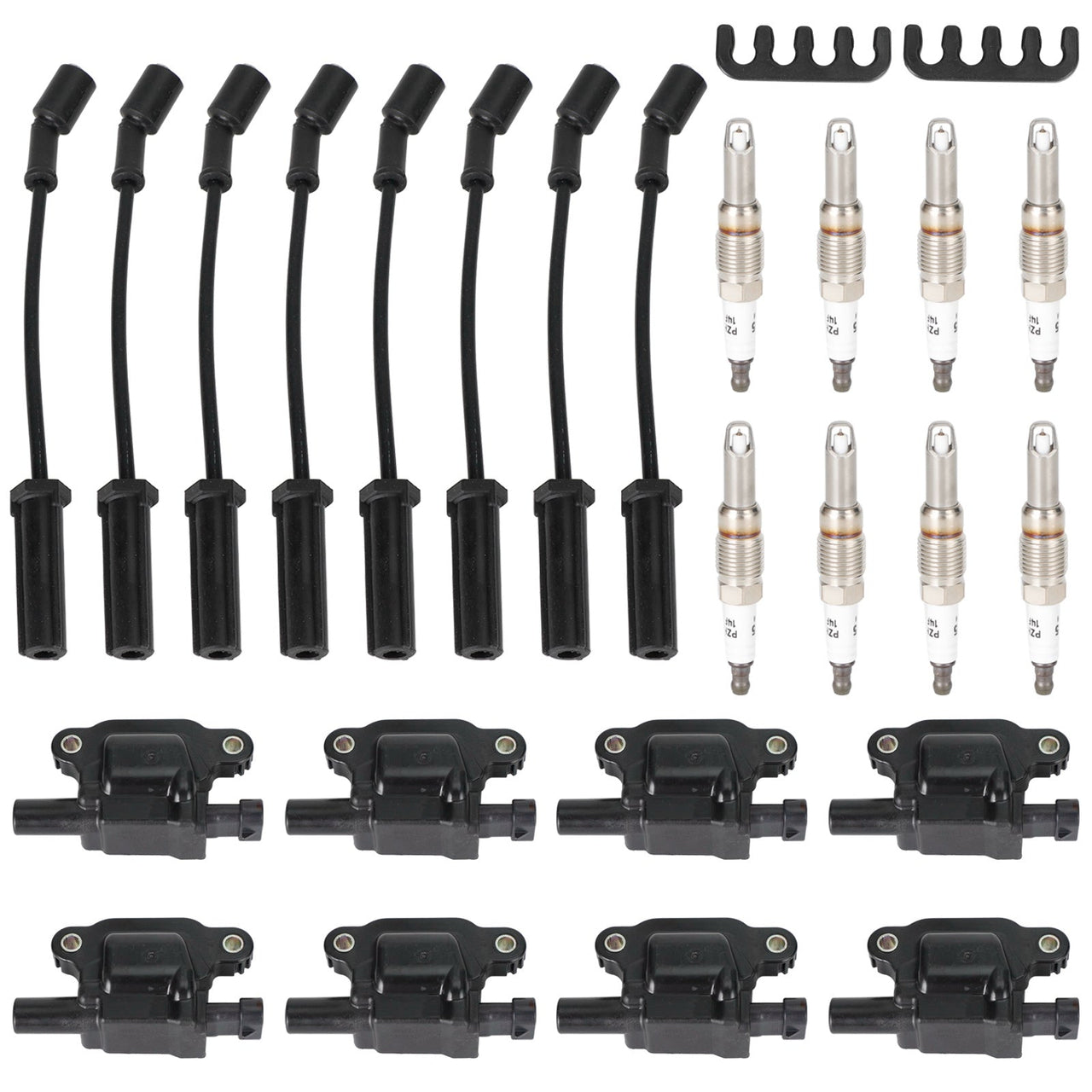 2005-2007 Chevrolet Corvette 6.0L-V8 8PCS Square Ignition Coil+Spark Plug+Wires 12611424 8125706160 D510C UF413 12570616 Generic