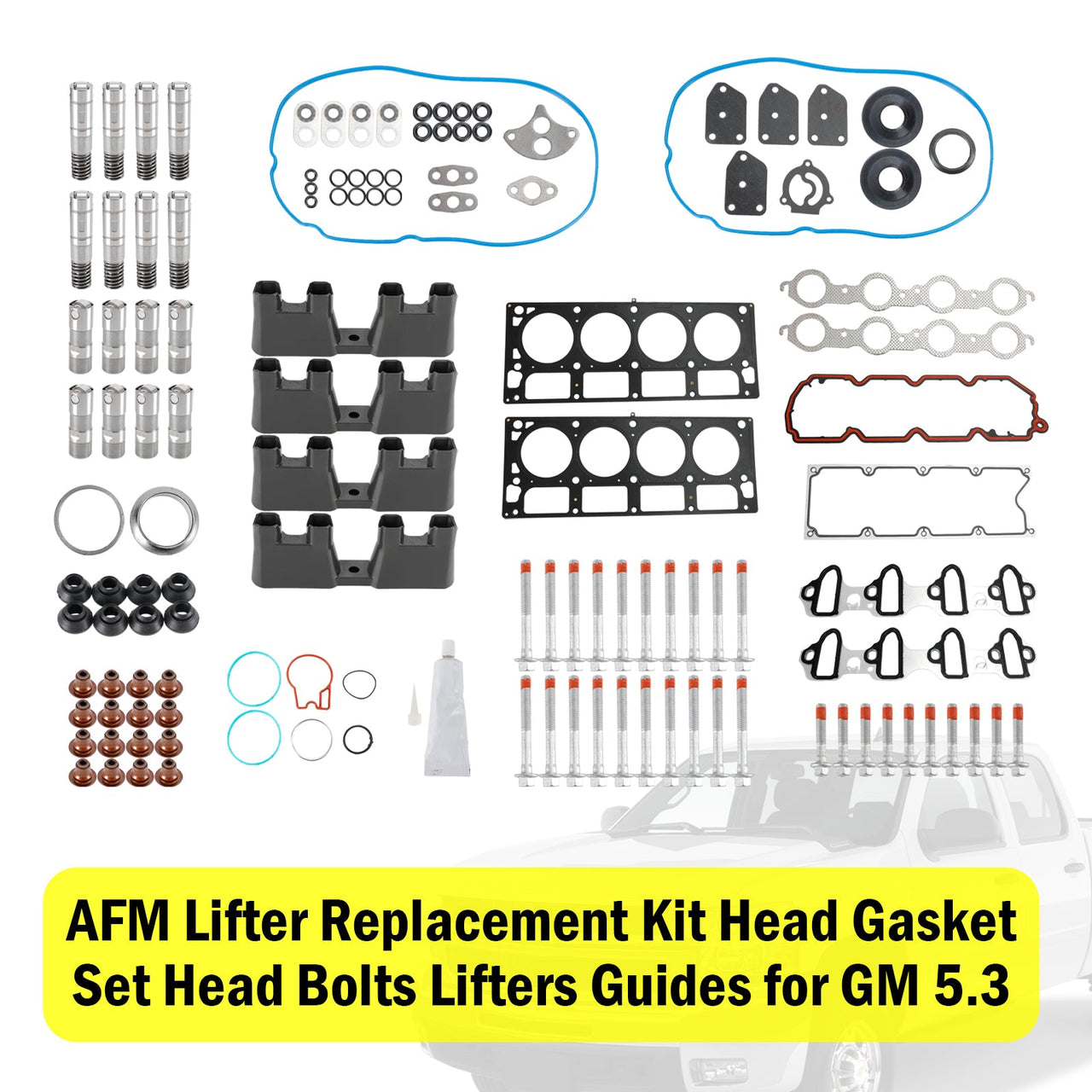 2005-2006 Chevrolet Trailblazer EXT 5.3L 5328CC AFM Lifter Replacement Kit Head Gasket Set Head Bolts Lifters Guides Fedex Express Generic