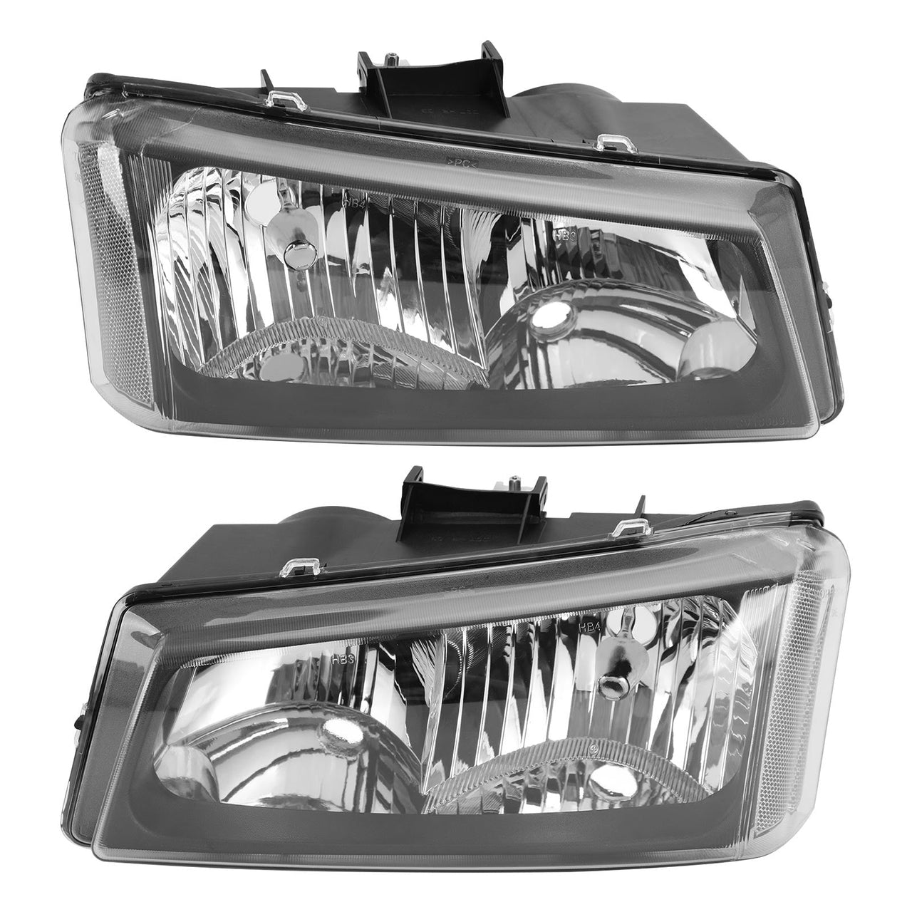 03-06 Silverado 1500/3500/1500 HD/500 HD Black Housing Clear Side Headlights/Lamp Assembly 10396913 15199557 2503224 Generic