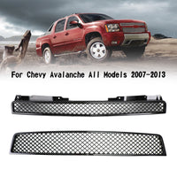 Thumbnail for 07-14 Chevy Tahoe/Suburban 2PCS Glossy Black Mesh Front Bumper Grille Generic