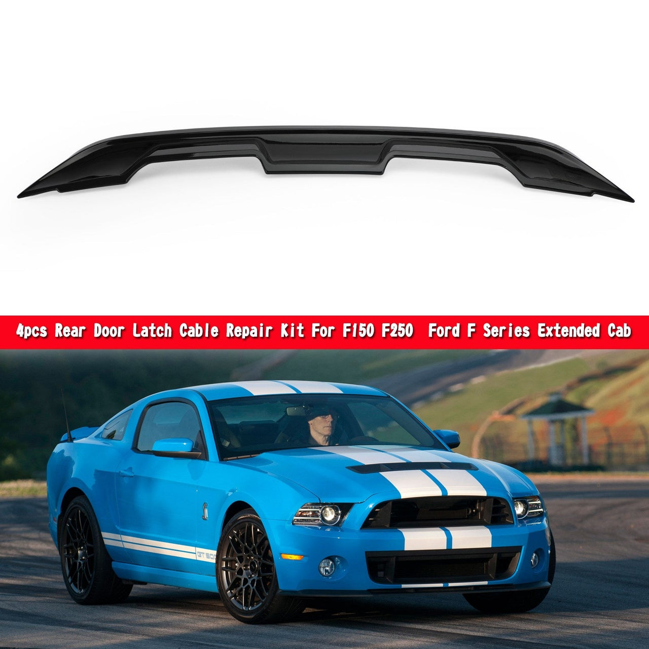 Trunk Spoiler Wing Gloss Black Fit Ford Mustang 2DR 2015-2021 GT500 GT350 Style Generic