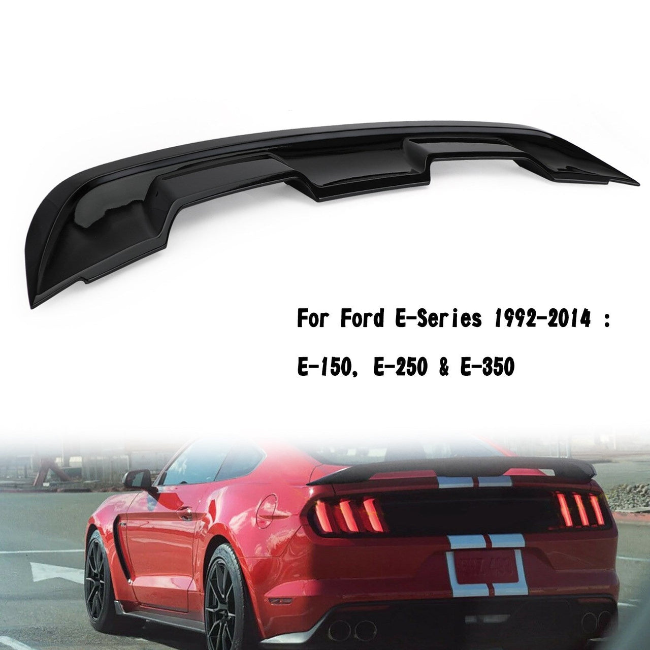 Trunk Spoiler Wing Gloss Black Fit Ford Mustang 2DR 2015-2021 GT500 GT350 Style Generic