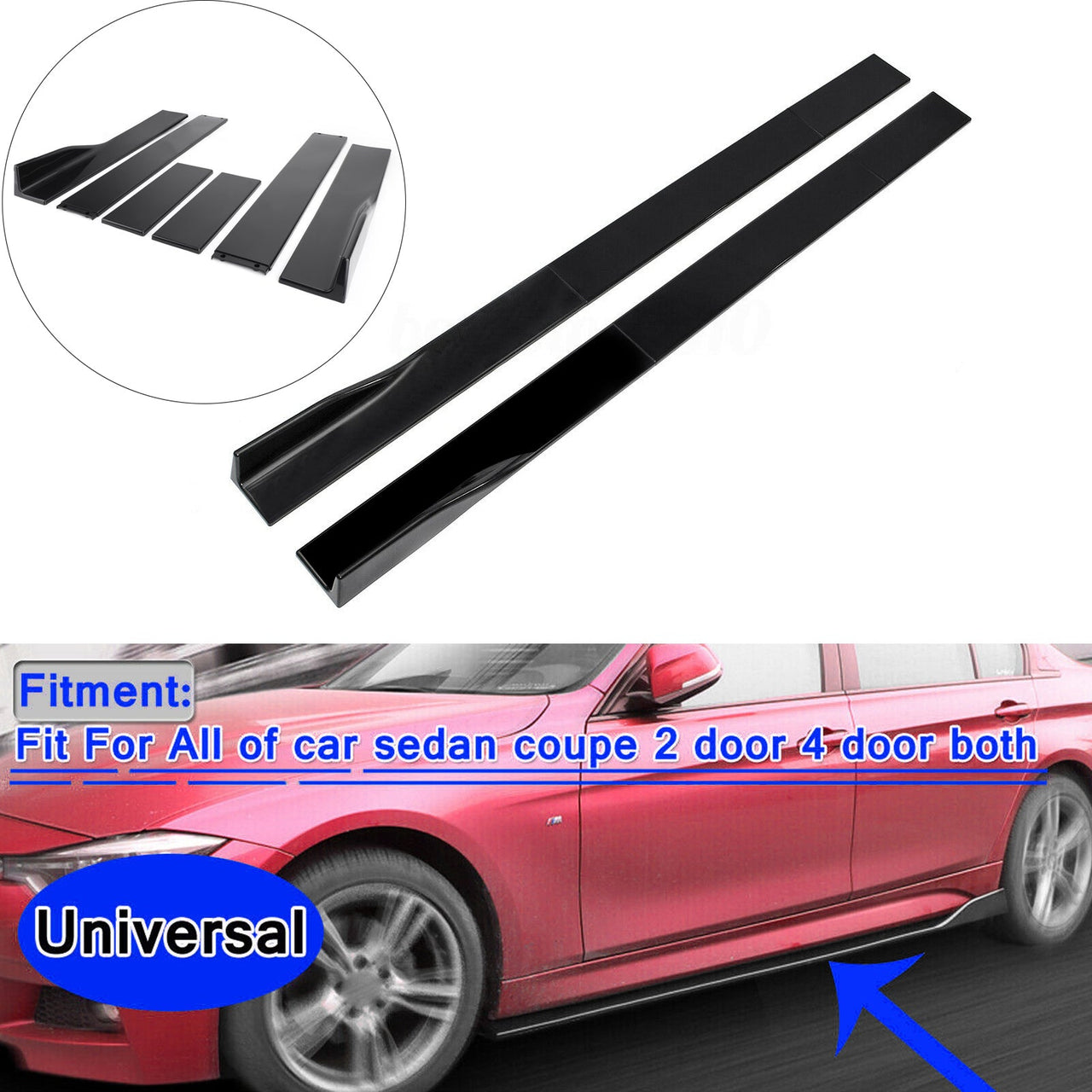 10Pcs ABS Front Bumper Spoiler Diffuser Side Skirt Rear Lip Splitter Canard Kits Generic