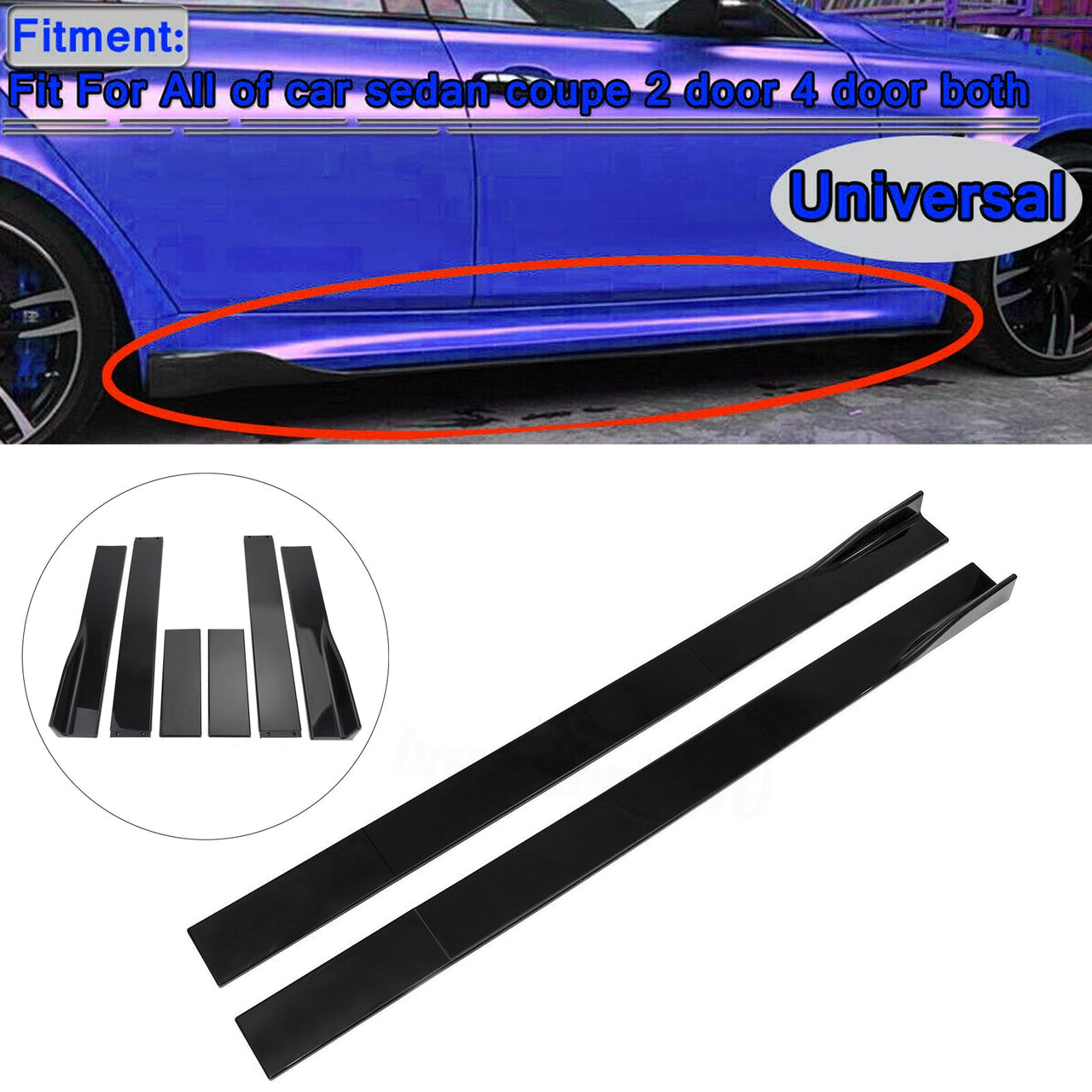 10Pcs ABS Front Bumper Spoiler Diffuser Side Skirt Rear Lip Splitter Canard Kits Generic