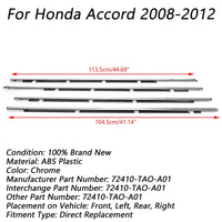 Thumbnail for 08-12 Honda Accord Weatherstrip Window 4PCS Moulding Trim Seal Belt Chrome 72410-TAO-A01 Generic