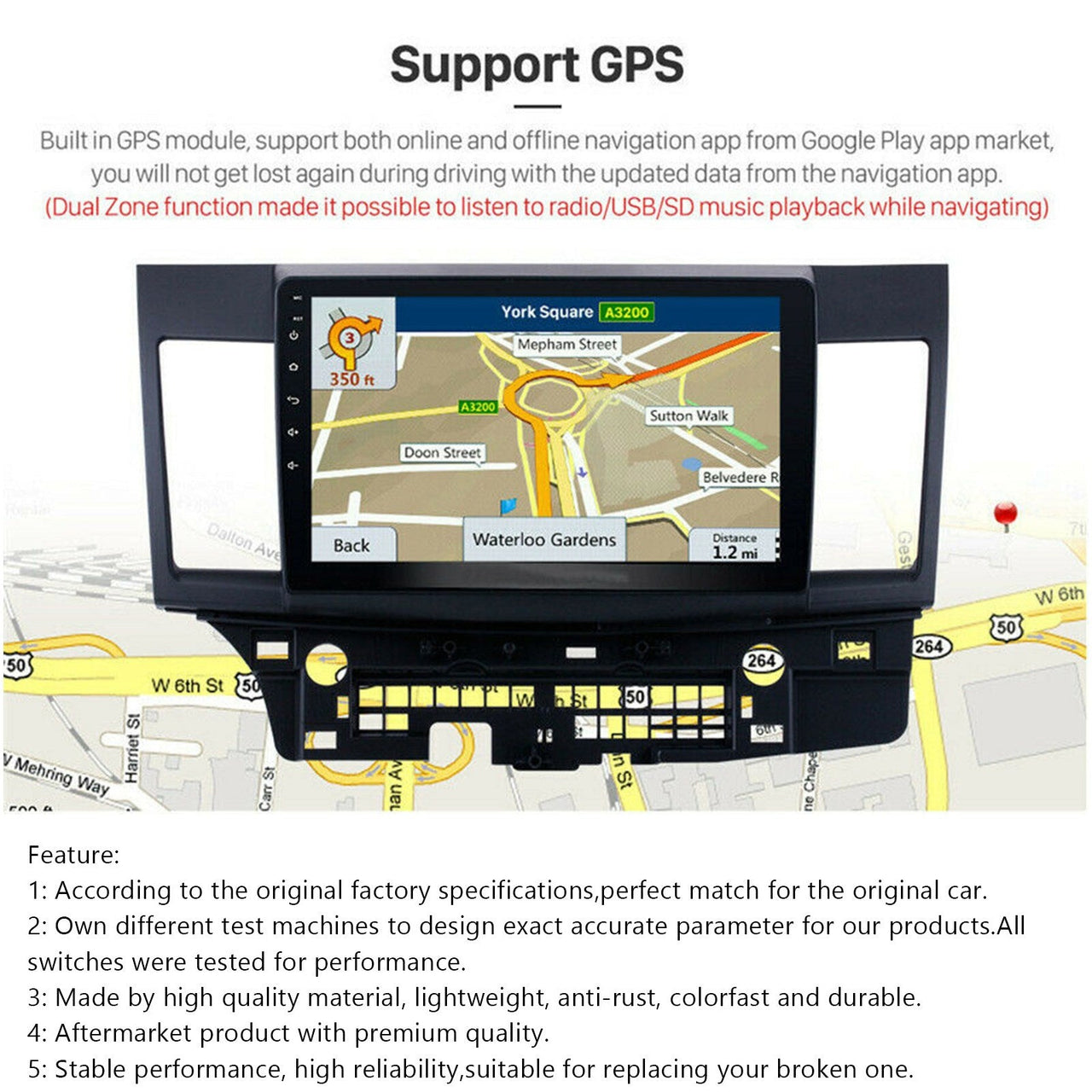 08-15 Mitsubishi Lancer EX 10inches Car Android 8.1 Radio GPS Navi Stereo Generic