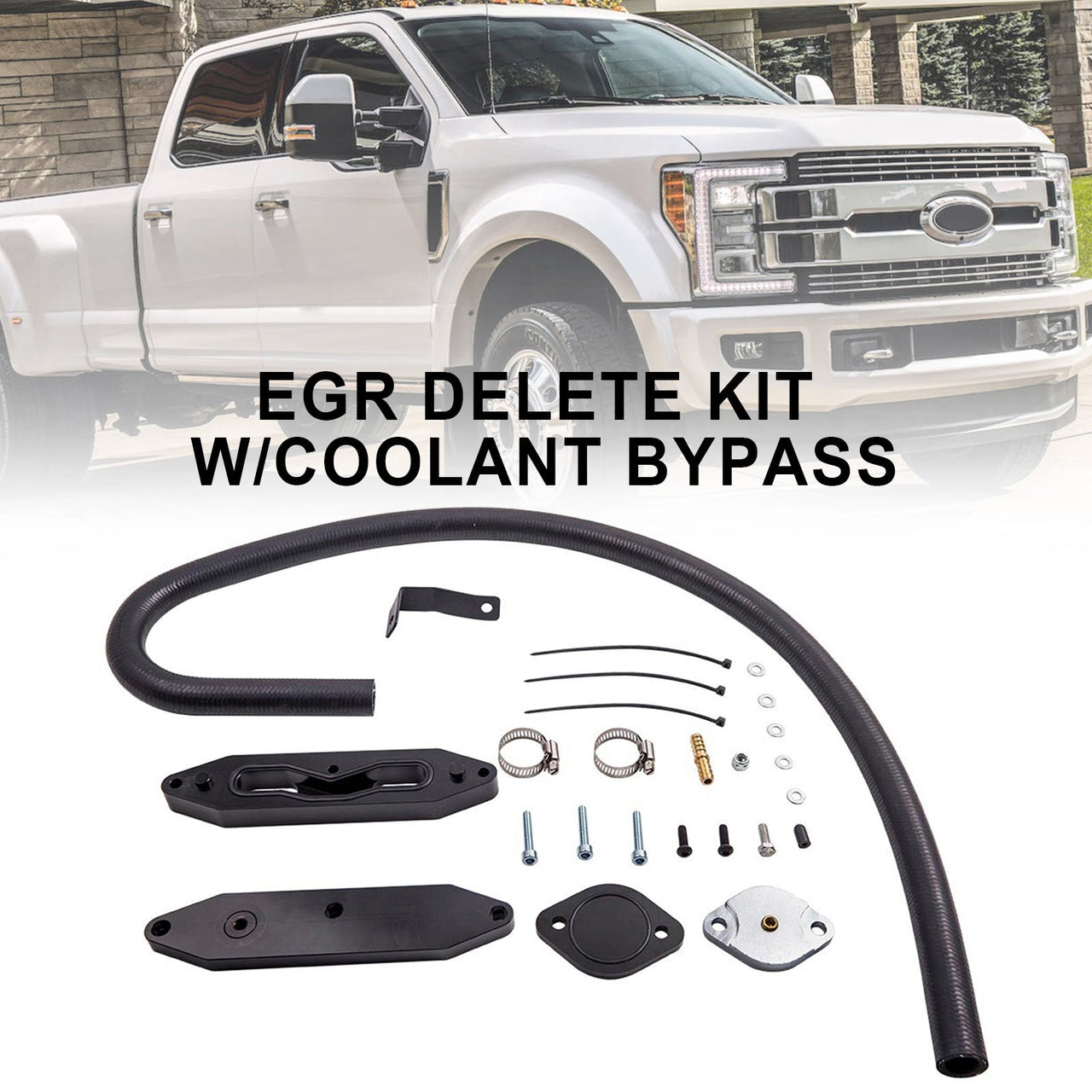 11-19 Ford 6.7L Powerstroke Diesel EGR Delete Kit w/Coolant Bypass Fedex Express Generic