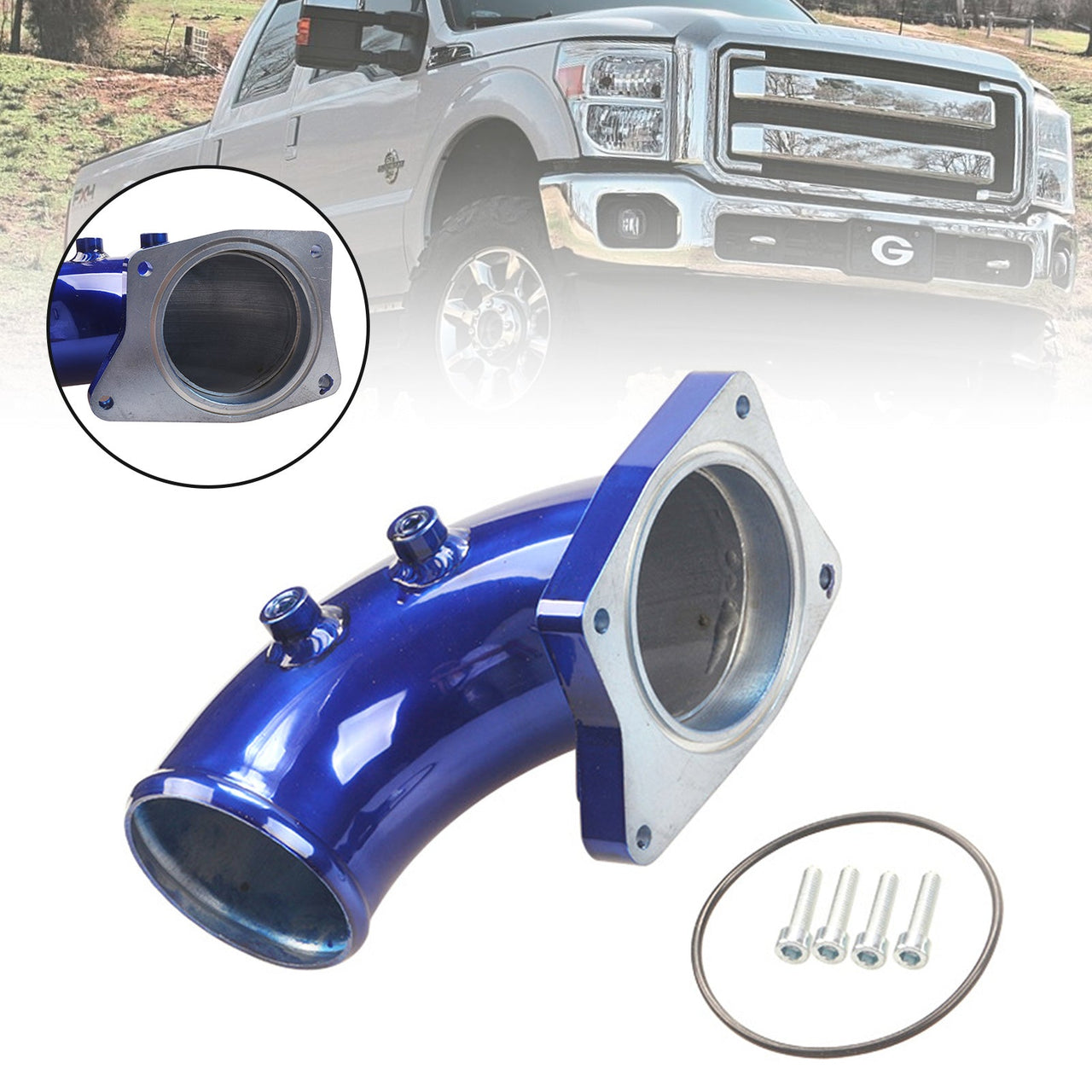 03-07 F250 F350 Ford Powerstroke 6.0L EGR Intake Pipe Intake Elbow Diesel Aluminum Generic