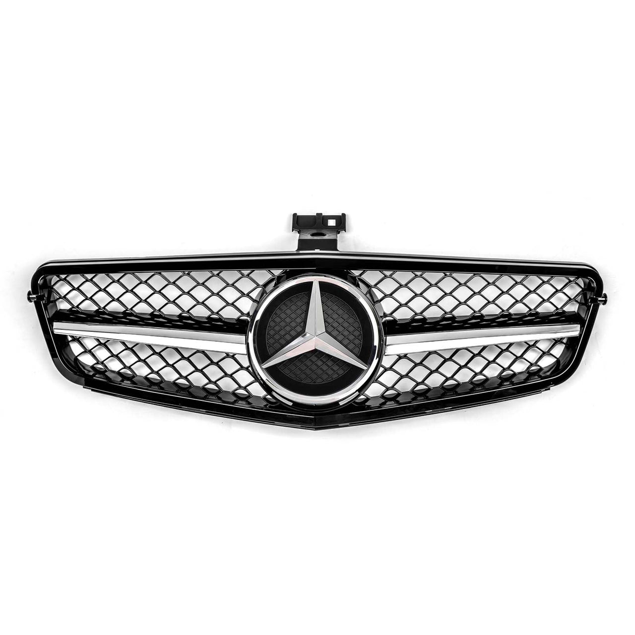 08-14 C-Class W204 C300 C350 Benz Grille ABS Gloss Black Chrome Front Grille Replacement Generic