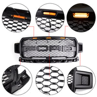 Thumbnail for 18-20 Ford F150 Honeycomb Grill Amber LED Raptor Style Grill Repalcment Generic