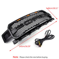 Thumbnail for 18-20 Ford F150 Honeycomb Grill Amber LED Raptor Style Grill Repalcment Generic