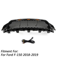 Thumbnail for 18-20 Ford F150 Honeycomb Grill Amber LED Raptor Style Grill Repalcment Generic