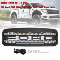 Thumbnail for 1999-2004 Ford F250 F350 F450 F550 Raptor Style Grill Super Duty Black Generic