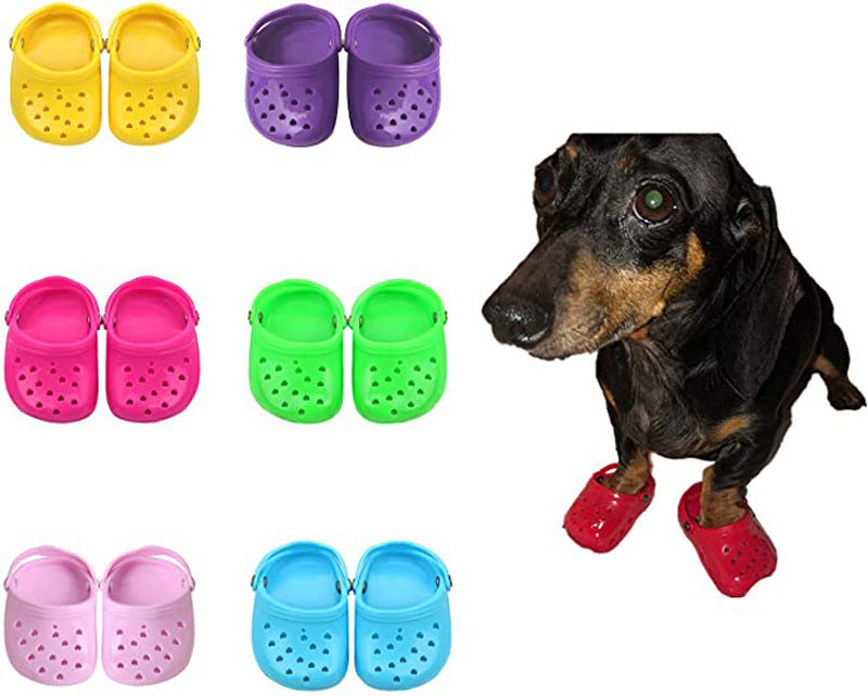 TikTok Pet Dog Shoes, Breathable Mesh Dog Sandals with Rugged Anti-Slip Sole, Lovely Dog Shoes for Small Dogs, Adjustable Breathable Comfortable Dog Shoes for Spring and Summer (Bule, 2PC)