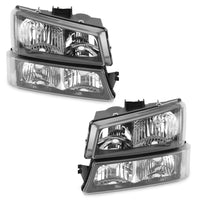 Thumbnail for 03-06 Silverado 1500/3500/1500 HD/500 HD Black Housing Clear Side Headlights/Lamp Assembly 10396913 15199557 2503224 Generic