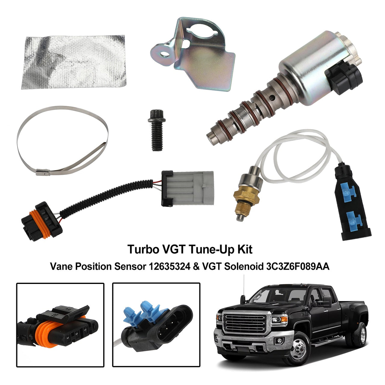 Turbo VGT Tune-Up Kit-Vane Position Sensor 12635324 & VGT Solenoid 3C3Z6F089AA Generic