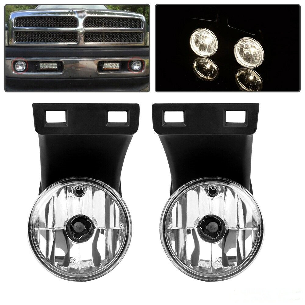 Clear Lens Bumper Fog Lights Lamps for 1994-2001 Dodge Ram