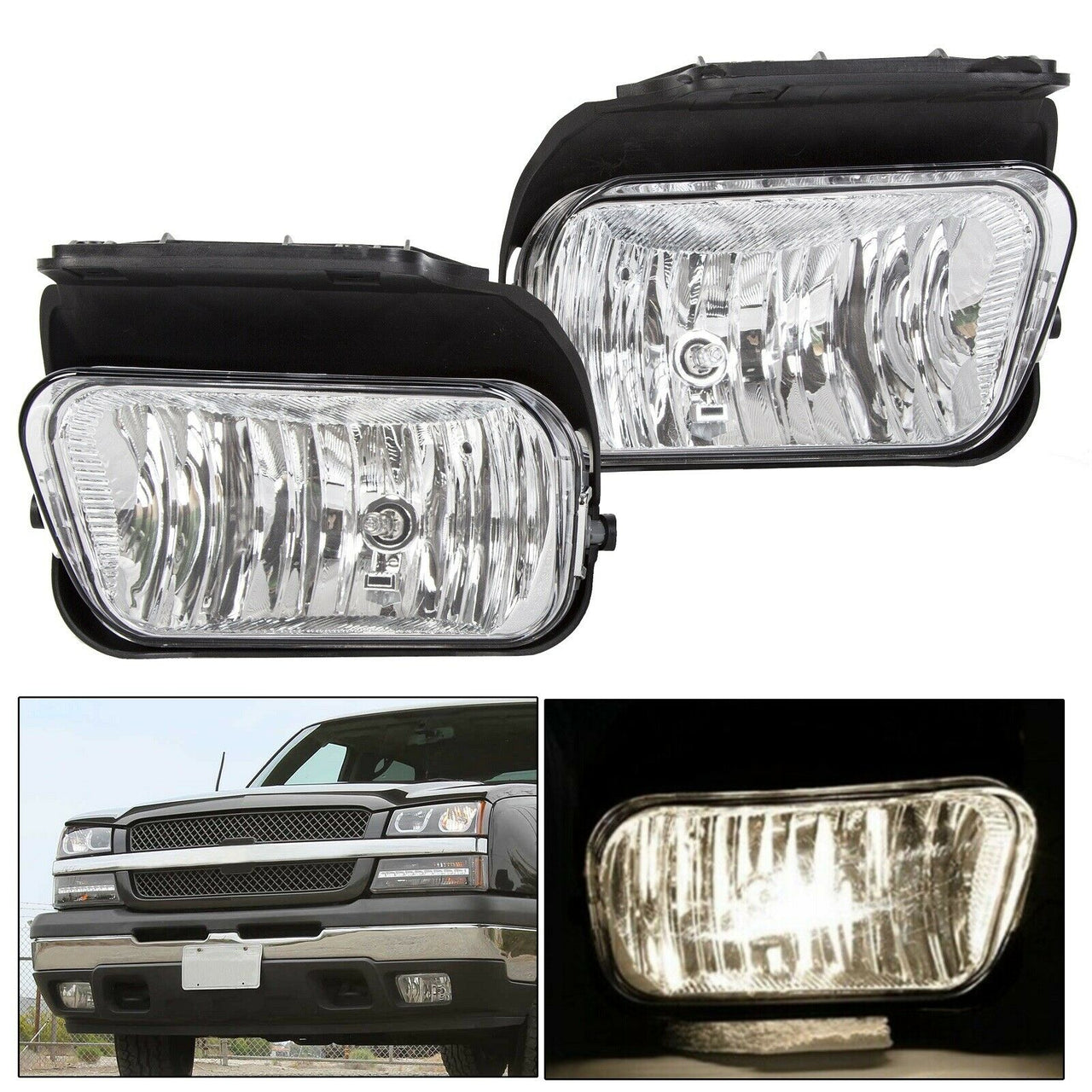 Smoke Tinted Fog Light Bumper Lamps for 2003-2006 Chevy Silverado 1500/2500/3500 HD