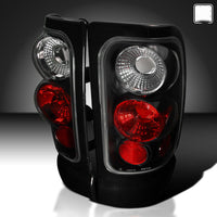 Thumbnail for Brake Lamps Tail Lights Black Left+Right for 1994-2001 Dodge Ram 1500 2500 3500