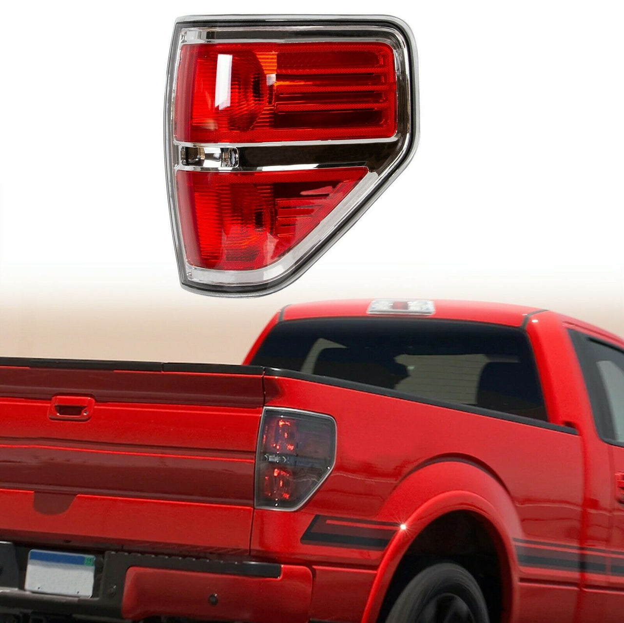 Chrome Trim Tail Lights Brake Lamp Right 10 11 12 13 for 09-2014 Ford F150 F150