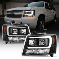 Thumbnail for Chevy Suburban 1500/ 2500 2007-2013 Black OPTIC DRL LED Projector Headlights