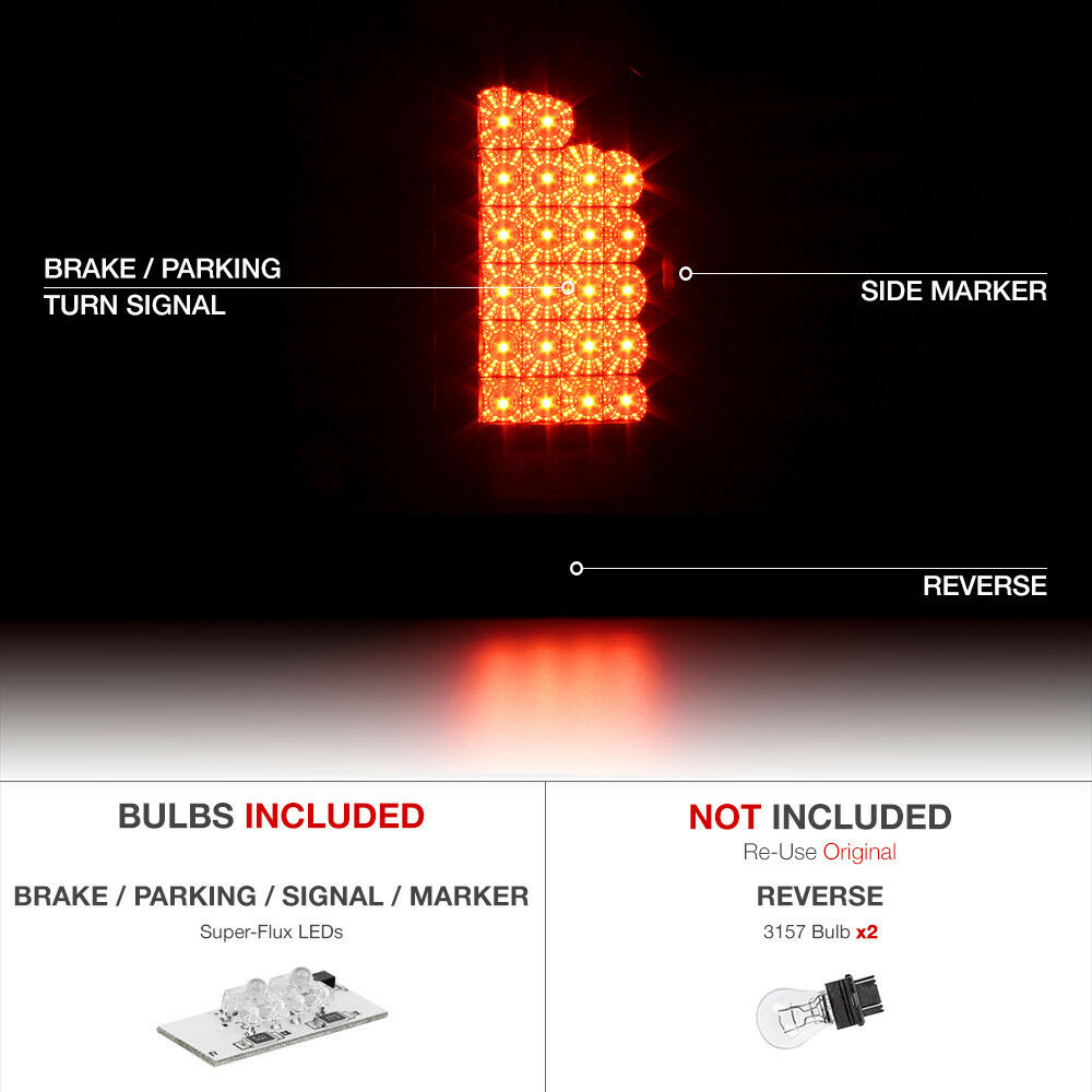 Smoke Tail Light+Rear Led 3rd Brake Stop Lamp for Dodge Ram 2002 - 2006 1500 2500 3500