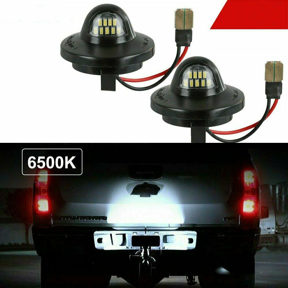 2x LED License Plate Light Lamp Assembly Replacement For Ford F150 F250 F350