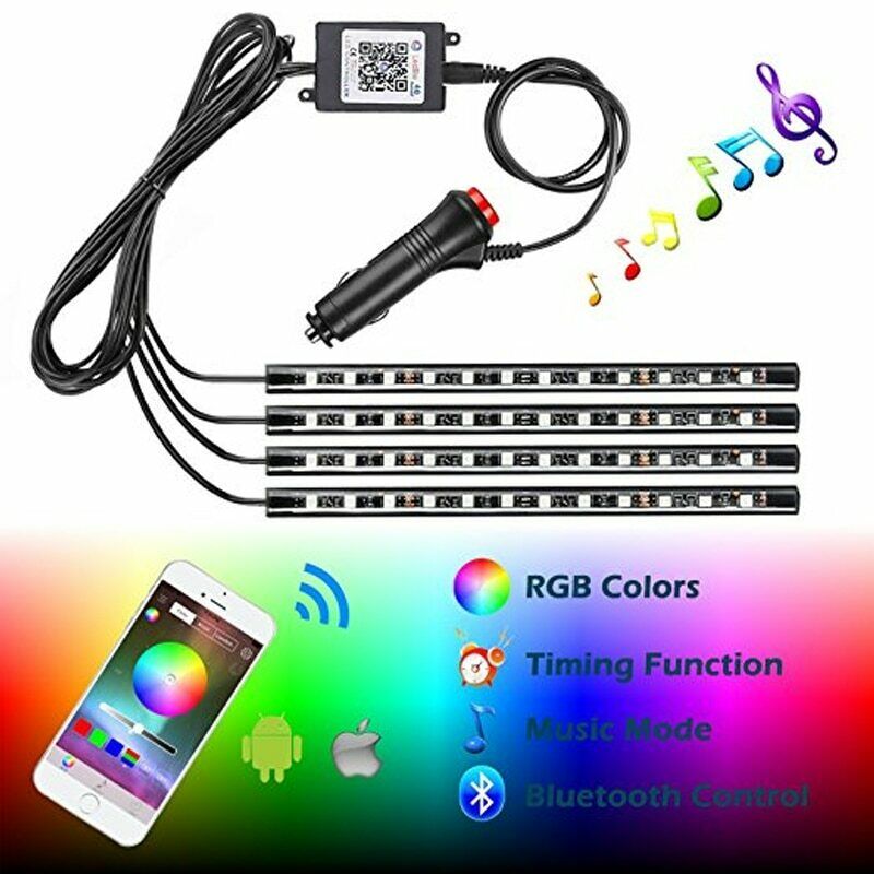 Atmosphere Light RGB 48 LED Car Accessories Interior for Ford F150 F250 Strip APP Bluetooth Control