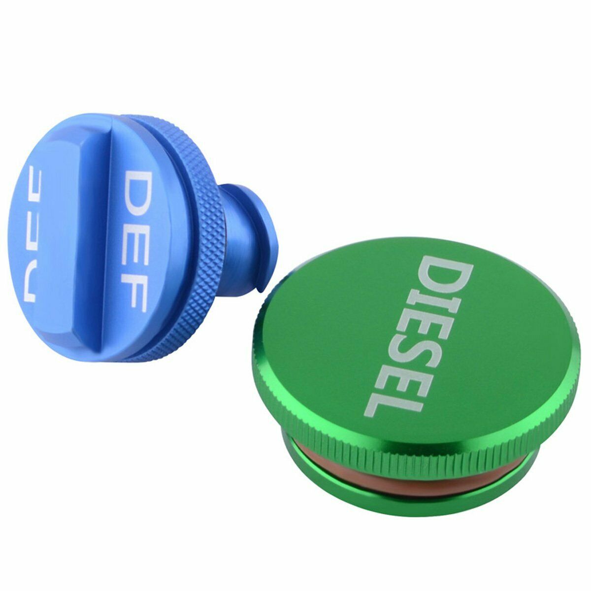 Green Diesel Fuel Tank Cap & Blue DEF Cap for Dodge Ram 2500 3500 4500 5500 Cummins 2013-2019