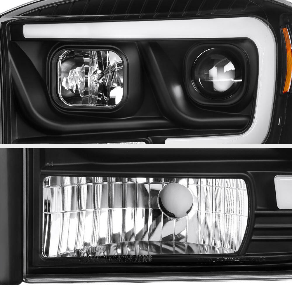 Black LED DRL Tube Projector Headlight Lamp for Dodge Ram 1500 2006 2007 2008 Ram 2500 3500 2006 2007 2008 2009