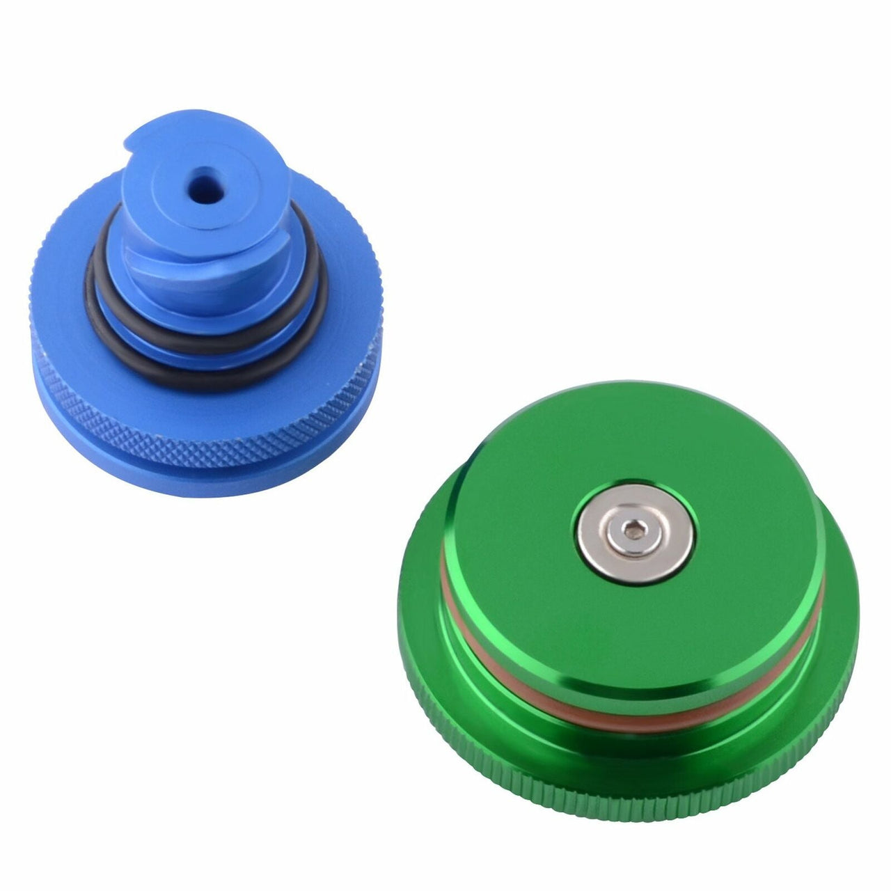 Green Diesel Fuel Tank Cap & Blue DEF Cap for Dodge Ram 2500 3500 4500 5500 Cummins 2013-2019