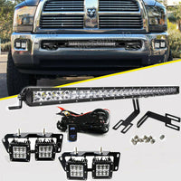 Thumbnail for 20'' LED Light Bar Dual 24W Pods Bumper Brackets for 10-UP Dodge Ram 2500/3500