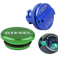 Thumbnail for for Dodge Ram 2500 3500 Green Diesel Fuel Tank Cap Blue DEF Cap Oil Cap