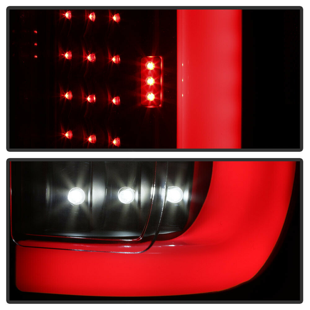 Black 2017-2019 Ford F250 F350 SuperDuty LED Light Tube Tail LIghts Backup Lamps