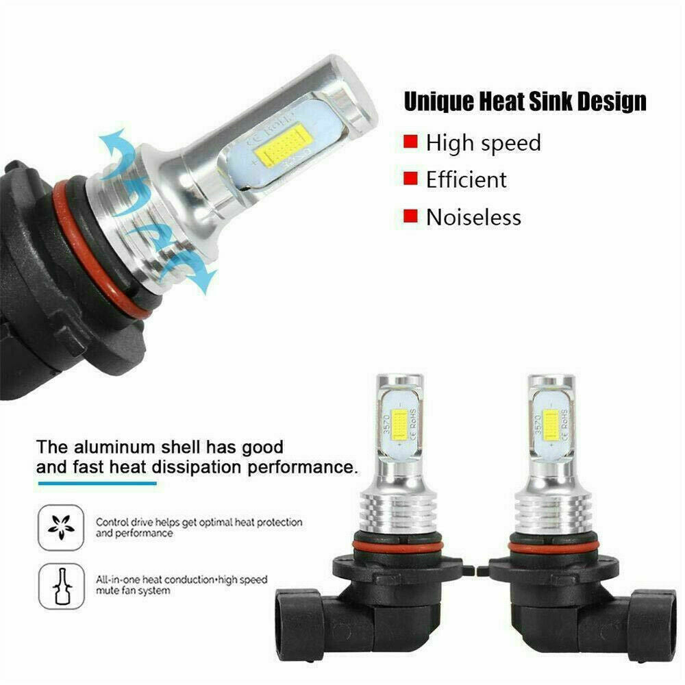 LED Headlight + Fog Light Bulbs Combo for Chevy Silverado 1500 2500 HD 2004-2006