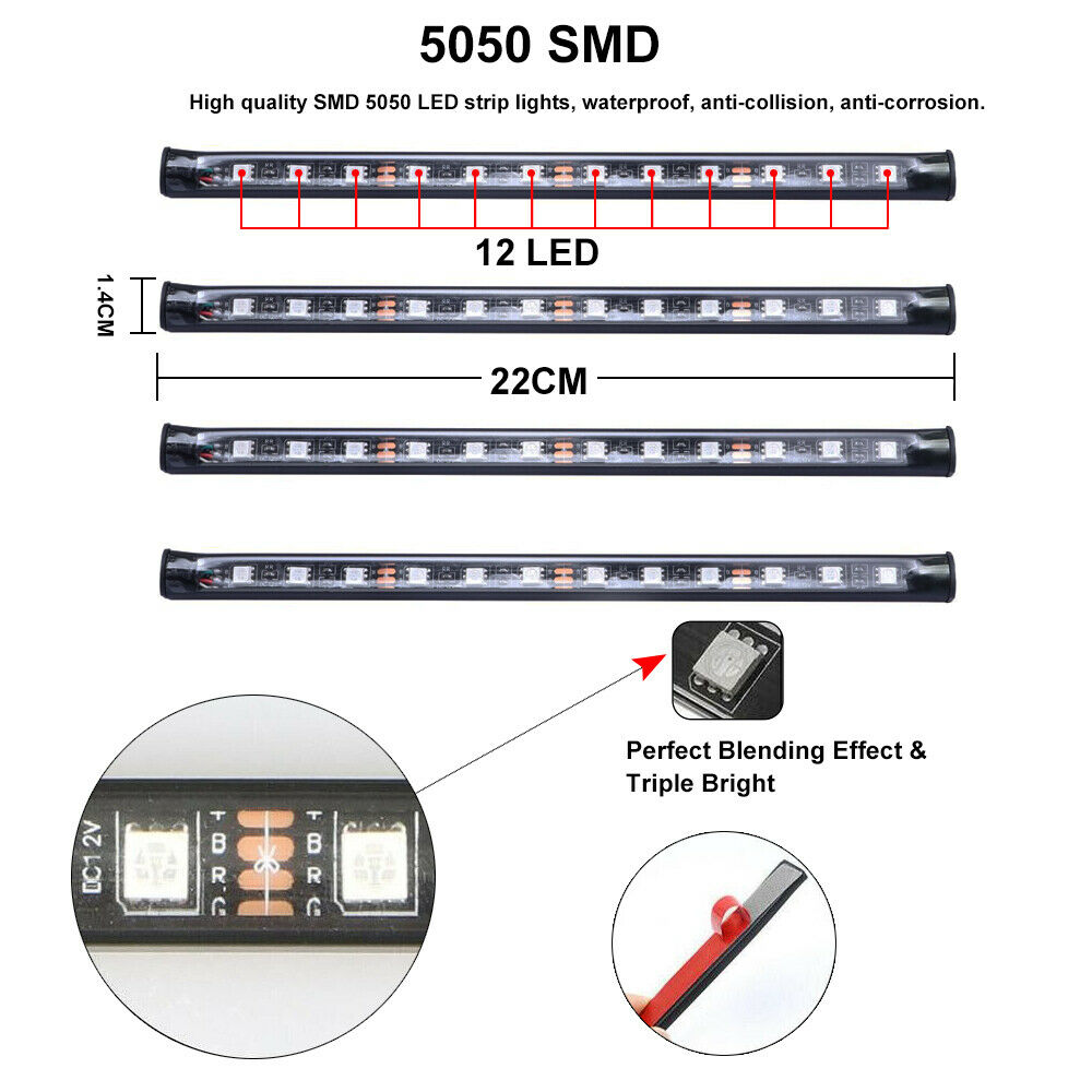 Atmosphere Light RGB 48 LED Car Accessories Interior for Ford F150 F250 Strip APP Bluetooth Control