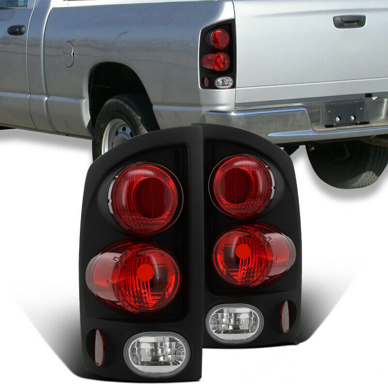 Rear Tail Lights Brake Lamps Black Pair Fits for 2002-2006 Dodge Ram 1500 2500 3500