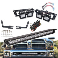 Thumbnail for 21 Inch LED Light Bar Lower Bumper Bracket Kits+Remote 2003-2020 Dodge Ram 2500/3500