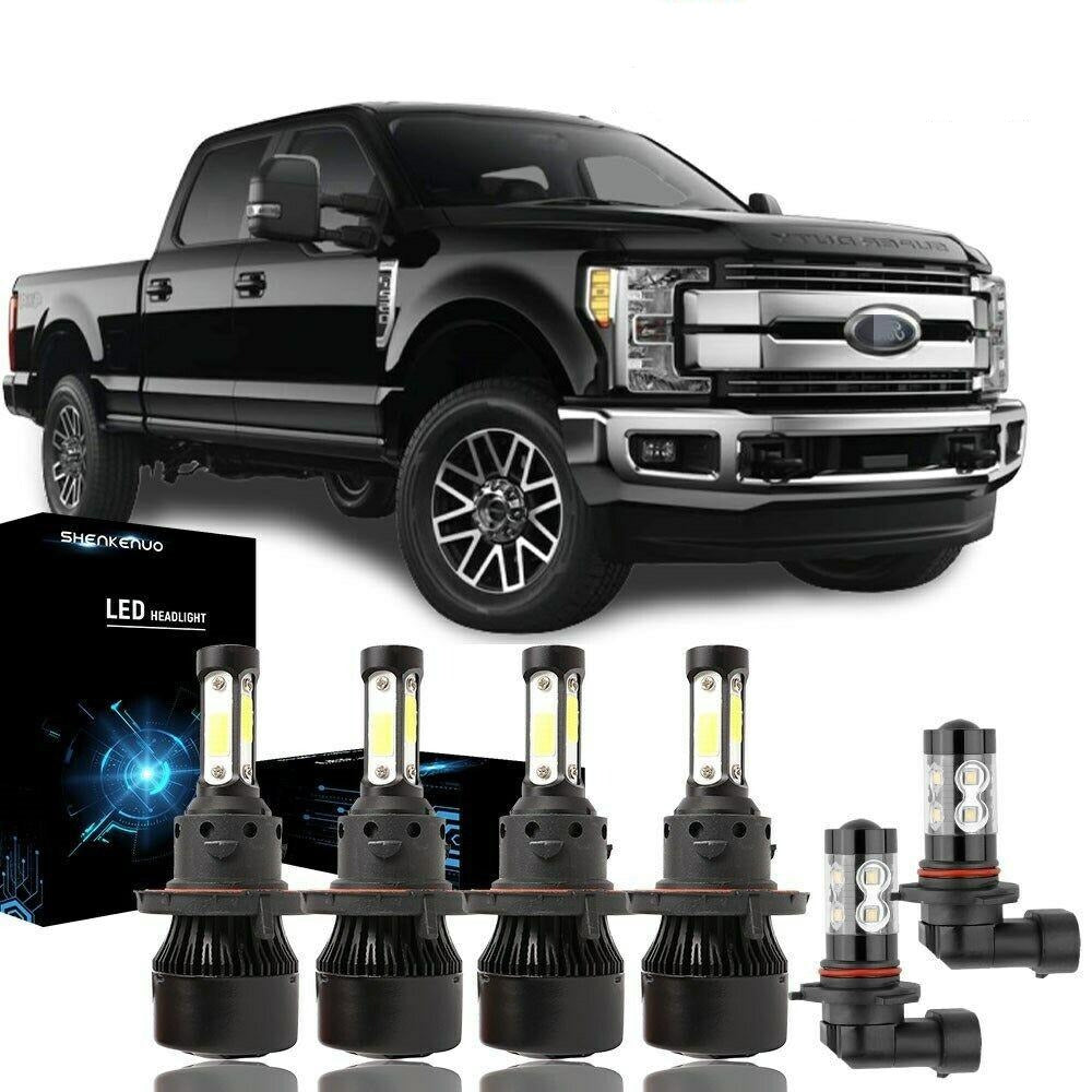 6000K Head light Fog Light For Ford F250 F350 F450 2005-2019 4Side LED Headlight Fog Light Bulbs 6x