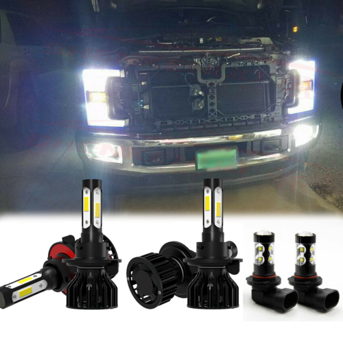 6000K White LED Headlight Fog Light Bulbs 6pcs for Ford F250 F350 2005-2019