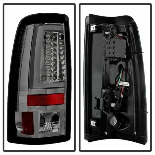 1500 Chrome Smoke LED Tail Lights Set Spyder for 1999-2002 Chevy Silverado/GMC Sierra